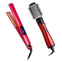 Kit Cabelo Liso Prancha Modeladora Chapinha Com Revestimento De Titânio + Escova Rotativa 4 Em 1 220V Multilaser