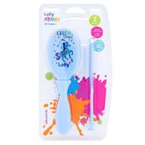Kit Cabelo Tip Escova e Pente Azul 7050-01 - Lolly Nenny Kit Cabelo Tip Escova e Pente Azul 7050-01 - Lolly Nenny