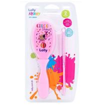 Kit Cabelo Tip Escova e Pente Rosa 7050-01 - Lolly Nenny