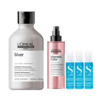 Kit Cabelos Descoloridos Shampoo,Leave-In,Ampolas-L'Oreal