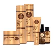 Kit Cabelos Fracos e Opacos Haskell Mandioca 300ml 6 Itens Kit Cabelos Fracos e Opacos Haskell Mandioca 300ml 6 Itens
