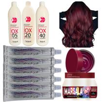 Kit Cabelos Marsala Matiz 250g + 6 Tinta C/ Ox 1l