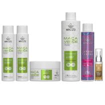 Kit Cabelos Ondulados Cacheados Maçã Verde Gelatina 3x1 Óleo