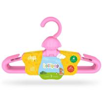 Kit cabide C/3 plast inf rosa dup