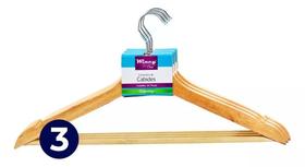 Kit Cabide De Madeira Envernizado 6 Pç Reforçado 45cm Wincy