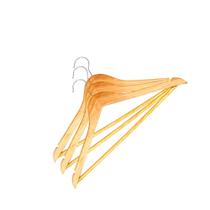 Kit Cabide De Madeira Vizapi Adulto Wood com 3 44x22 cm Com Barra Para Calca Natural