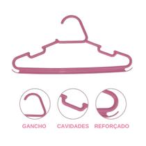 Kit Cabide Infantil Com 20 Peças Reforçado - Diversas Cores