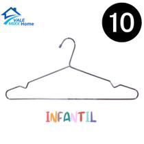 Kit Cabide Infantil em Aço Cromado Ideal para Roupas de Crianças