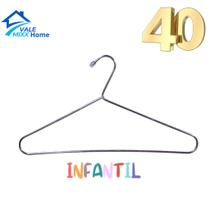 Kit Cabide Infantil em Aço Cromado Ideal para Roupas de Crianças