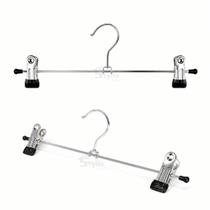 Kit Cabide Para Roupas Cromado Com Presilhas Calca Saia ou Bermuda Cabideiro Arara de Roupas Kit Cabide Para Roupas Cromado Com Presilhas Calca Saia ou Bermuda Cabideiro Arara de Roupas
