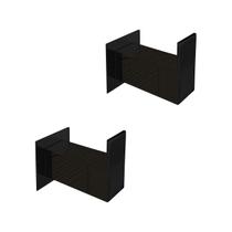 Kit Cabide Para Toalha gancho 2 Unidades Aço Inox 304 Preto Fosco Q-C1PF-2