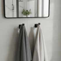 Kit Cabide Para Toalha gancho 2 Unidades Aço Inox 304 Preto Fosco Q-C1PF-2