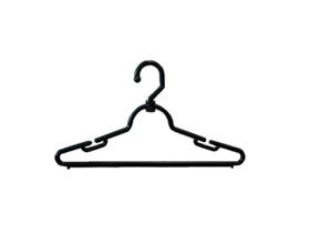 Kit Cabide Plástico Cavado Giratório Preto 39Cm (008548)