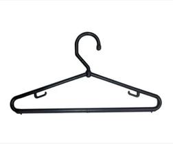 Kit Cabide Plástico Fixo Grosso Bola Preto 40cm Kit Cabide Plástico Fixo Grosso Bola Preto 40cm