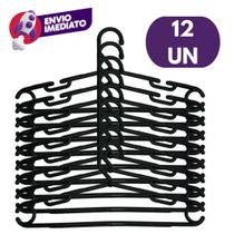 Kit Cabide Plástico Grande Premium Grosso Reforçado 10mm Roupas Adulto Closet Lavanderia