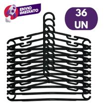 Kit Cabide Plástico Grande Premium Grosso Reforçado 10mm Roupas Adulto Closet Lavanderia