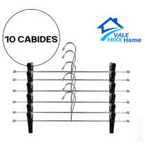 kit Cabide Saia e Calça Metal - Organizador de Roupas Anti-Deslizante