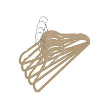 Kit Cabide Veludo Vizapi Adulto Velvet com 5 42x23cm Com Barra Para Calca Bege Marfim