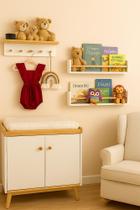 Kit Cabideiro +2 Prateleiras Infantil 50cm Pinus Montessori