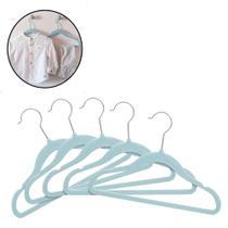 Kit Cabides De Veludo Anti Deslizante Infantil 5 Peças Azul Organizar Quarto Menino Roupas Bebe Buba Kit Cabides De Veludo Anti Deslizante Infantil 5 Peças Azul Organizar Quarto Menino Roupas Bebe Buba