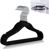 Kit Cabides Infantil Slim De Veludo - Organização Compacta preto Kit Cabides Infantil Slim De Veludo - Organização Compacta preto