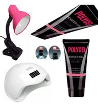 Kit Cabine Sum5 Luminária Garra Profissional Polygel 30ml