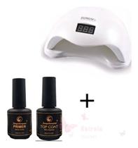 Kit Cabine Unha Primer Top Coat Decoração Nail Oferta Unha