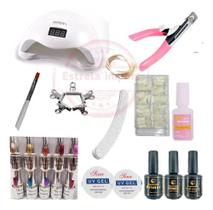 Kit Cabine Unha Primer Uvgel Pincel Alicate Lixa Esmalte Tip Kit Cabine Unha Primer Uvgel Pincel Alicate Lixa Esmalte Tip