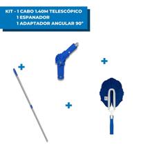 Kit Cabo 1.40M Telescópico + Espanador + Adaptador Angular 90º