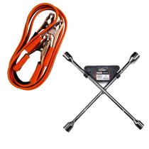 Kit Cabo Bateria Chupeta + Chave Roda Cruz 4 Bocas Kit Cabo Bateria Chupeta + Chave Roda Cruz 4 Bocas