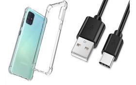 Kit Cabo Carregador Tipo C COMPATIVEL Galaxy A51 E Capinha Kit Cabo Carregador Tipo C COMPATIVEL Galaxy A51 E Capinha