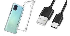 Kit Cabo Carregador Tipo C Para Samsung Galaxy A71 E Capinha
