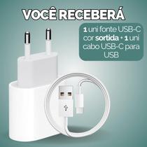 Kit Cabo Carregador Turbo 1 Metro Usb Fonte Usb-C - Escolha Seu Kit Kit Cabo Carregador Turbo 1 Metro Usb Fonte Usb-C - Escolha Seu Kit