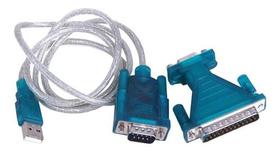 Kit Cabo Conversor Usb Serial Rs232 Macho + Adaptador Db25