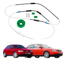 Kit Cabo de Aço Reparo Máquina de Vidro Elétrico C/ Arraste Audi A3 1996 a 2006 Aplicação LD/LE Kit Cabo de Aço Reparo Máquina de Vidro Elétrico C/ Arraste Audi A3 1996 a 2006 Aplicação LD/LE