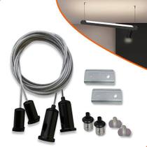 Kit Cabo De Aço Suporte Para Perfil Pendente No Teto 2m