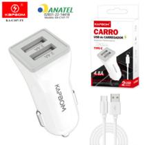 Kit Cabo de celular tipo C ou Lightning e Carregador Veicular Kit Cabo de celular tipo C ou Lightning e Carregador Veicular