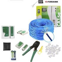 Kit cabo de rede az 30m furukawa alicate+testador+20rj45+bat 9v