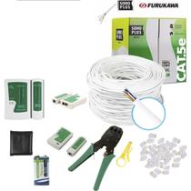 Kit cabo de rede br 30m furukawa alicate+testador+20rj45+bat 9v Kit cabo de rede br 30m furukawa alicate+testador+20rj45+bat 9v