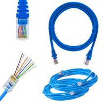 Kit Cabo de Rede CAT6 UTP Crimpado RJ45 Ethernt Rápida Dados