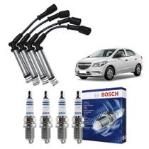 Kit Cabo E Vela de Ingnição Original Bosch Chevrolet Prisma 1.0 8V Flex 2013 a 2019
