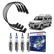 Kit Cabo E Vela de Ingnição Original Bosch Fiat Doblo 1.4 MPI 8V Flex 2009 a 2016