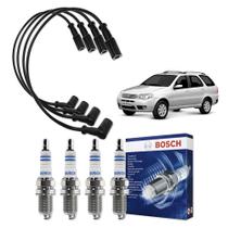Kit Cabo E Vela de Ingnição Original Bosch Fiat Palio Weekend 1.4 MPI 8V Flex 2005 a 2012