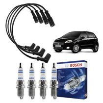 Kit Cabo E Vela de Ingnição Original Bosch Fiat Punto 1.4 8V Flex 2007 a 2010