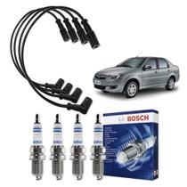 Kit Cabo E Vela de Ingnição Original Bosch Fiat Siena 1.4 8V Flex 2012 a 2015