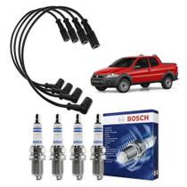 Kit Cabo E Vela de Ingnição Original Bosch Fiat Strada 1.4 8V Flex 2012 a 2020 Kit Cabo E Vela de Ingnição Original Bosch Fiat Strada 1.4 8V Flex 2012 a 2020