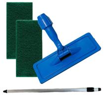 Kit Cabo Extensor 1,3 Metros Alumínio Retrátil + 2 Fibras de Limpeza + Base SUPORTE LT Limpa Tudo Articulado Esponjas Su Kit Cabo Extensor 1,3 Metros Alumínio Retrátil + 2 Fibras de Limpeza + Base SUPORTE LT Limpa Tudo Articulado Esponjas Su