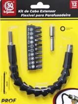 Kit Cabo Extensor Flexivel + 11 Pcs Para Parafusadeira