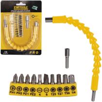 Kit Cabo Extensor Flexivel 11 Pcs Para Parafusadeira