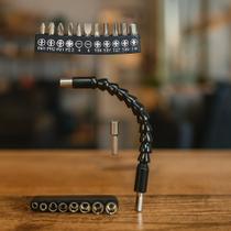 Kit Cabo Extensor Flexível para Parafusadeira com Bits e Soquete 21 Peças Ferramenta para Manutenção e Reparos Kit Cabo Extensor Flexível para Parafusadeira com Bits e Soquete 21 Peças Ferramenta para Manutenção e Reparos